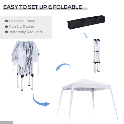 Outsunny Pop-Up Tent, 3Lx3Wx2.4H m-White - Cheap Tent