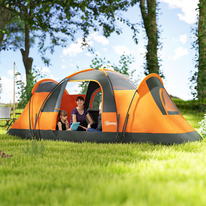 Outsunny 5-6 Man Camping Tent with Bag, Fibreglass and Steel Frame - Cheap Tent