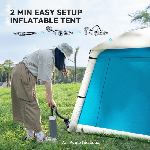 Outsunny Inflatable Camping Tent, Easy Setup 2 Man Tent - Cheap Tent