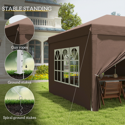 3 x 6m Pop Up Gazebo Height Adjustable Party Tent w/ Storage Bag Black - Cheap Tent