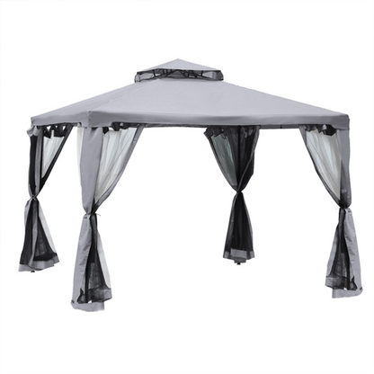 3x3M Metal Gazebo Garden Outdoor 2-tier Roof Marquee Party Tent Canopy - Crey - Cheap Tent
