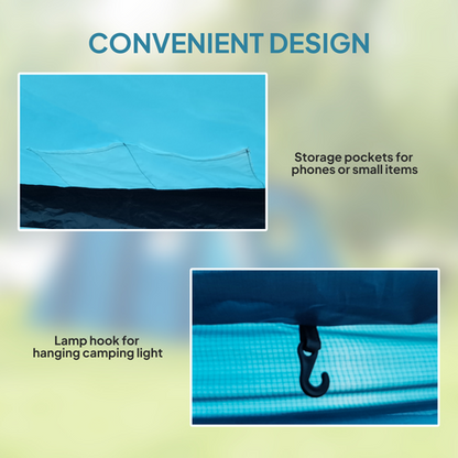 Outsunny Inflatable 3-4 Man Tunnel Tent w/ Air Pump, Living Area - Cheap Tent