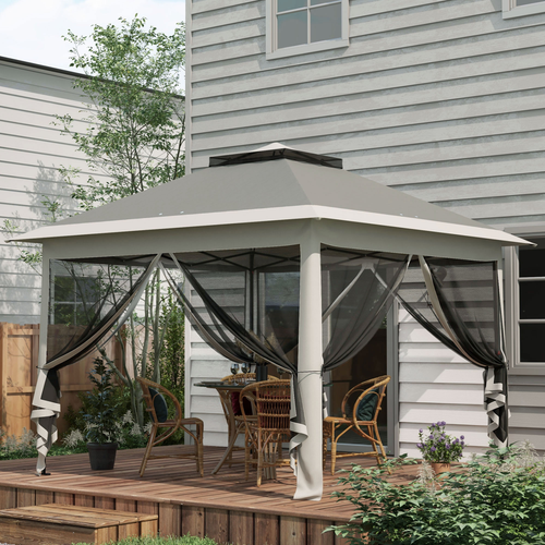 Outsunny Pop Up Gazebo Height Adjustable Canopy Tent w/ Carrying Bag, Dark Grey - Cheap Tent