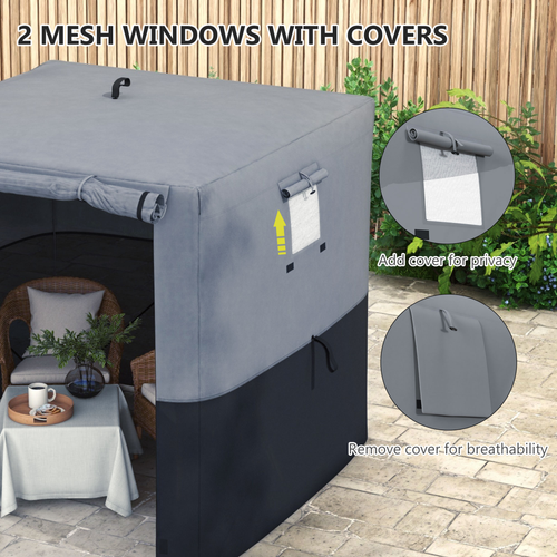 Outsunny 2 x 2m Pop Up Gazebo with Sides Easy up Party Tent with Carry Bag Black - Cheap Tent