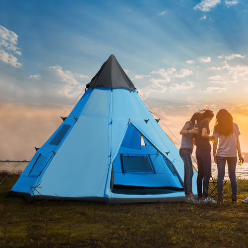 6-7 Person Large Family Party Camping Tent Carrying Bag, Mesh Window Outsunny - Cheap Tent