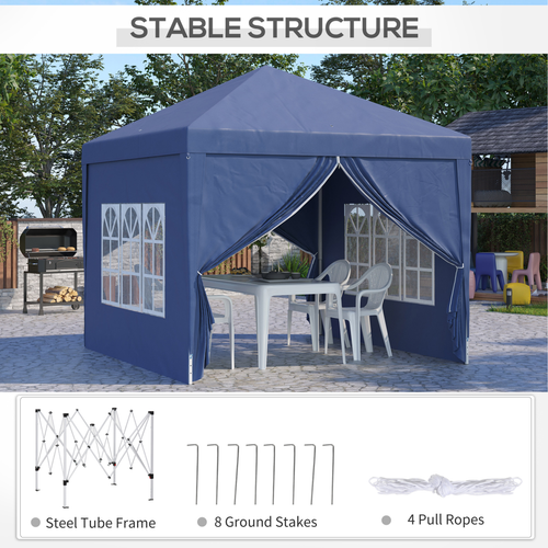 Outsunny 2mx2m Pop Up Gazebo Party Tent Canopy Marquee with Storage Bag Grey - Cheap Tent