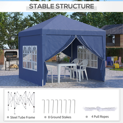 Outsunny 2mx2m Pop Up Gazebo Party Tent Canopy Marquee with Storage Bag Grey - Cheap Tent