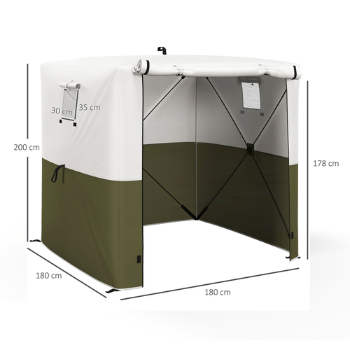Outsunny 2 x 2m Pop Up Gazebo with Sides Easy up Party Tent with Carry Bag Green - Cheap Tent
