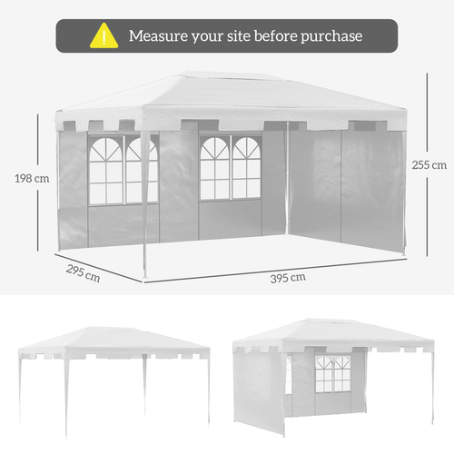 3 x 4 m Garden Gazebo Outdoor Canopy Marquee Party Tent White - Cheap Tent