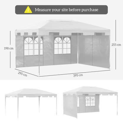 3 x 4 m Garden Gazebo Outdoor Canopy Marquee Party Tent White - Cheap Tent
