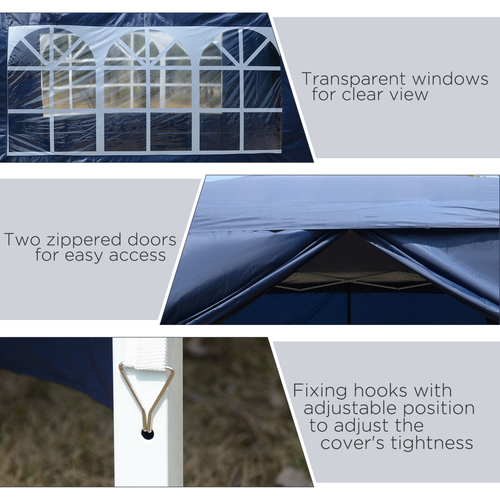 Outsunny 2mx2m Pop Up Gazebo Party Tent Canopy Marquee with Storage Bag Grey - Cheap Tent
