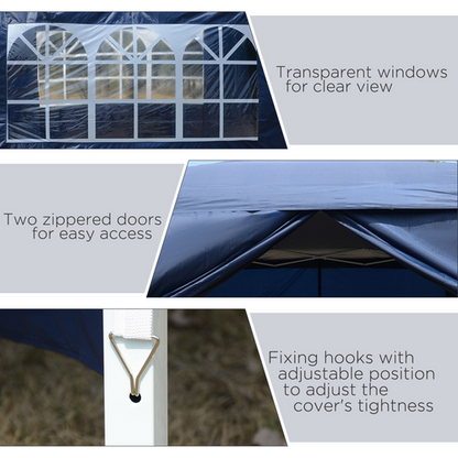 Outsunny 2mx2m Pop Up Gazebo Party Tent Canopy Marquee with Storage Bag Grey - Cheap Tent