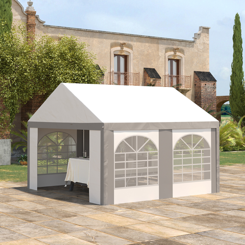 4 x 4m Party Tent, Marquee Gazebo with Sides, Four Windows and Double Doors - Cheap Tent