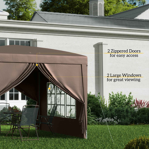 Outsunny 3mx3m Pop Up Gazebo Party Tent Canopy Marquee with Storage Bag Grey - Cheap Tent