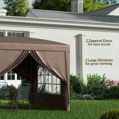 Outsunny 3mx3m Pop Up Gazebo Party Tent Canopy Marquee with Storage Bag Grey - Cheap Tent