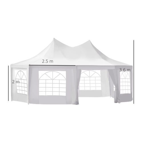6.8m x 5m Octagonal Party Tent / Wedding Marquee-White - Cheap Tent