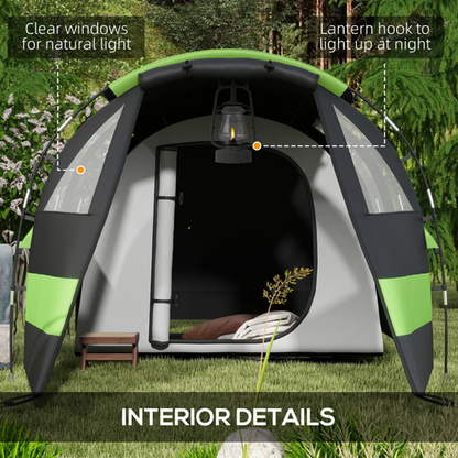 Outsunny Blackout Camping Tent with Bedroom & Living Room for 4-5 Person, Black - Cheap Tent
