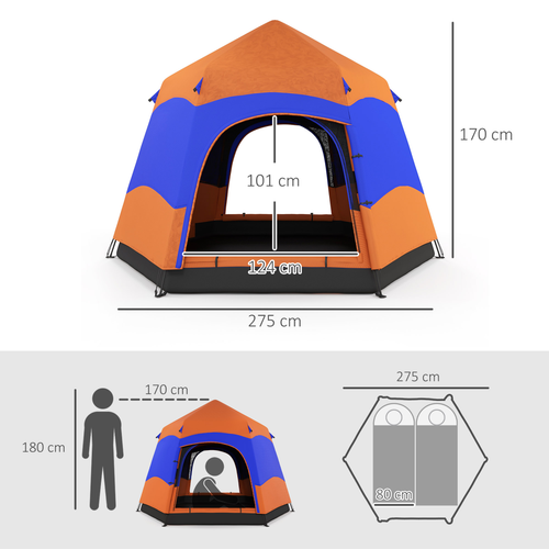 4 Person Pop Up Tent Camping Festival Hiking Shelter Family Portable Outsunny - Cheap Tent