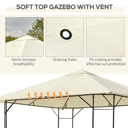 Outdoor Gazebo for Garden Party Tent, Wedding Canopy Pavilion Cream-white - Cheap Tent