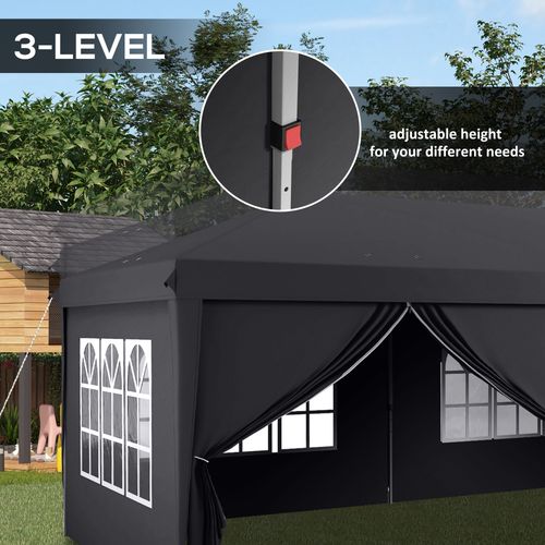 Outsunny 3 x 6m Pop Up Gazebo Height Adjustable Party Tent with Storage Bag - Cheap Tent
