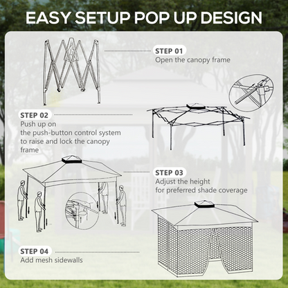 Outsunny Garden Folding Tent Heavy Duty Pop Up Gazebo for Party Cream - Cheap Tent
