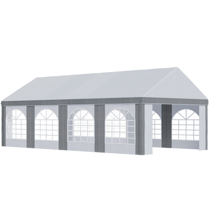 8 x 4m Party Tent, Marquee Gazebo with Sides, Eight Windows and Double Doors - Cheap Tent
