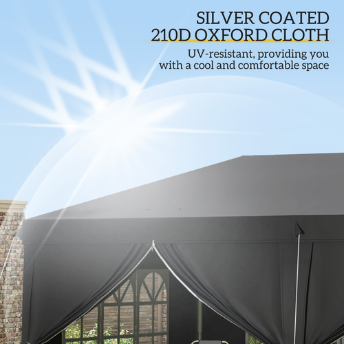 3 x 6m Pop Up Gazebo Height Adjustable Party Tent w/ Storage Bag Black - Cheap Tent