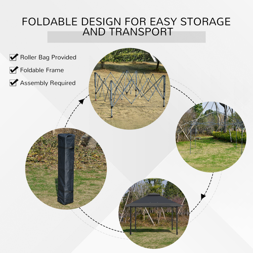 4 x 4m Outdoor Pop-Up Canopy Tent Gazebo Adjustable Legs Bag Grey - Cheap Tent