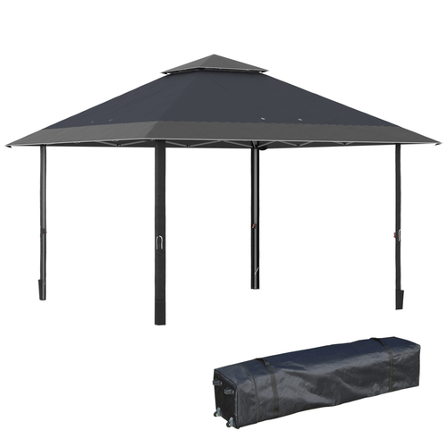 4 x 4m Outdoor Pop-Up Canopy Tent Gazebo Adjustable Legs Bag Grey - Cheap Tent