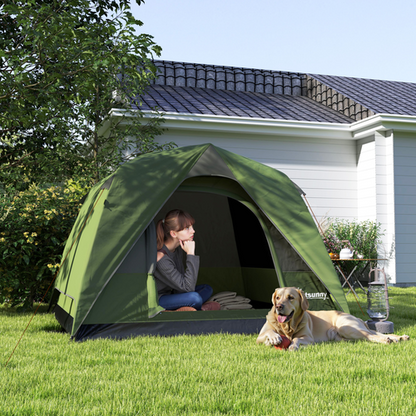 Outsunny 3-4 Person Camping Tent, Waterproof Tent - Cheap Tent