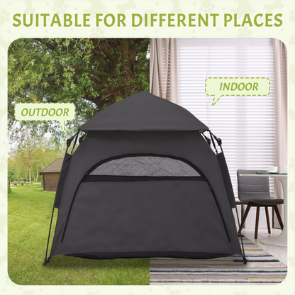 PawHut Foldable Dog Cat Tent with Waterproof Oxford Cloth, Carry Bag, Grey - Cheap Tent