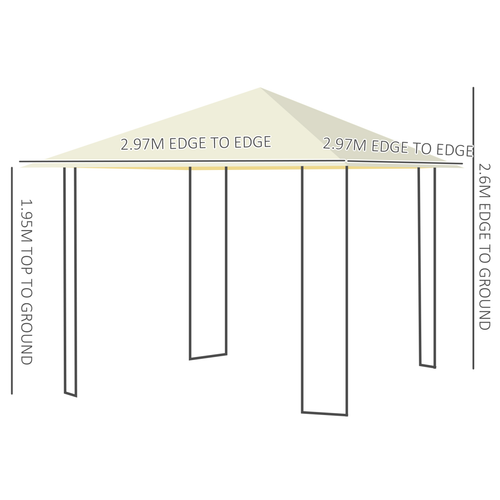 Outdoor Gazebo for Garden Party Tent, Wedding Canopy Pavilion Cream-white - Cheap Tent