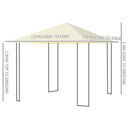 Outdoor Gazebo for Garden Party Tent, Wedding Canopy Pavilion Cream-white - Cheap Tent
