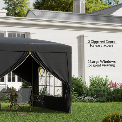 3mx3m Pop Up Gazebo Party Tent Canopy Marquee with Storage Bag Black - Cheap Tent