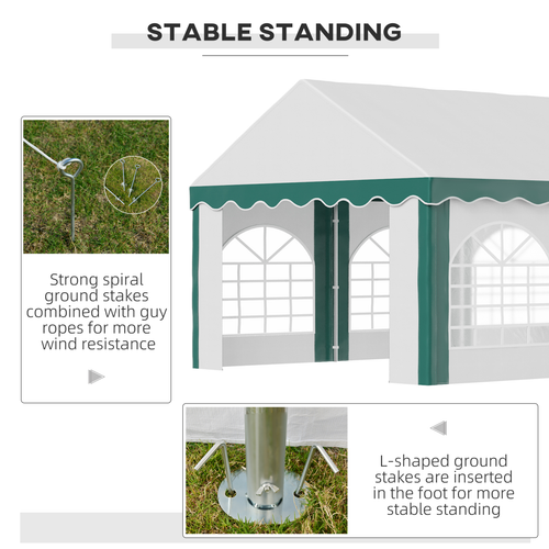 6 x 4m Marquee Gazebo, Party Tent with Double Doors for Wedding and Events - Cheap Tent