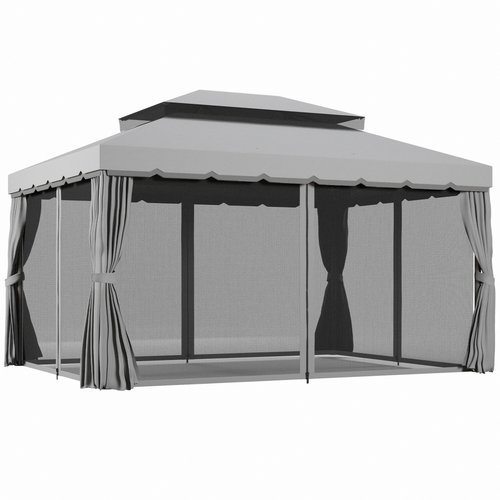 Outsunny 3x4m 2-Tier Gazebo Aluminium Garden Marquee Party Tent - Cheap Tent