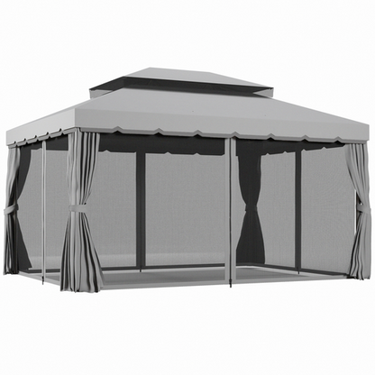 Outsunny 3x4m 2-Tier Gazebo Aluminium Garden Marquee Party Tent - Cheap Tent