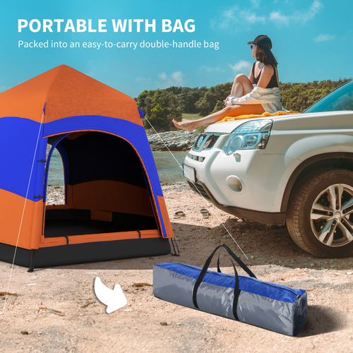 4 Person Pop Up Tent Camping Festival Hiking Shelter Family Portable Outsunny - Cheap Tent