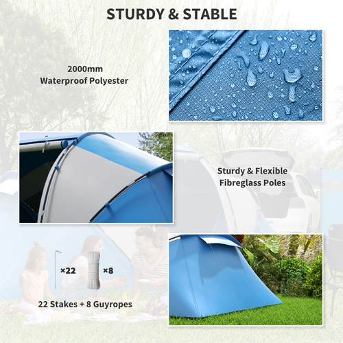 4-6 Persons Camping Tent Dome Family Travel Group Hiking Room Fishing Outsunny - Cheap Tent