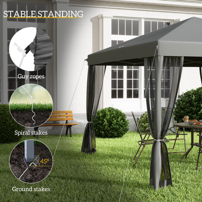 Spacious Pop-Up Canopy Tent - 3x3m with Mesh Curtains & Portable Design - Cheap Tent