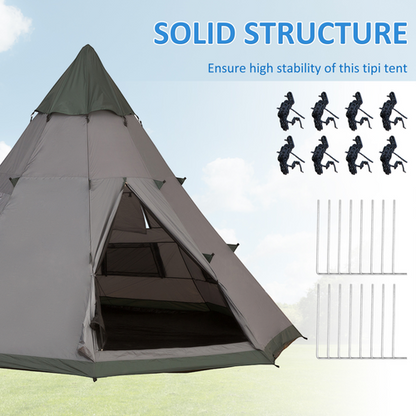 6-7 Person Large Family Party Camping Tent Carrying Bag, Mesh Window Outsunny - Cheap Tent