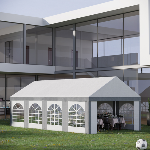 8 x 4m Party Tent, Marquee Gazebo with Sides, Eight Windows and Double Doors - Cheap Tent