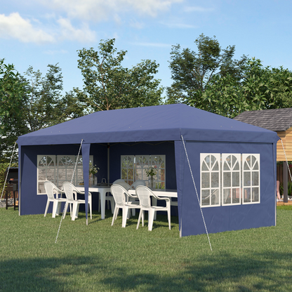 3 x 6m Heavy Duty Gazebo Marquee Party Tent with Storage Bag Blue - Cheap Tent