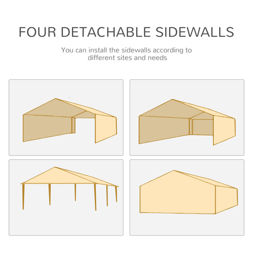 Outsunny 6 x 3(m) Outdoor Gazebo Canopy Party Tent with 6 Removable Side Walls - Cheap Tent