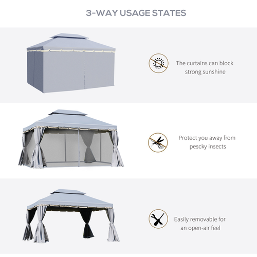 Outsunny 3x4m 2-Tier Gazebo Aluminium Garden Marquee Party Tent - Cheap Tent