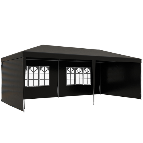 6m x 3m Garden Gazebo Marquee Canopy Party Tent Canopy Patio Black - Cheap Tent