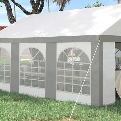 6 x 4m Party Tent, Marquee Gazebo with Sides, Six Windows and Double Doors - Cheap Tent