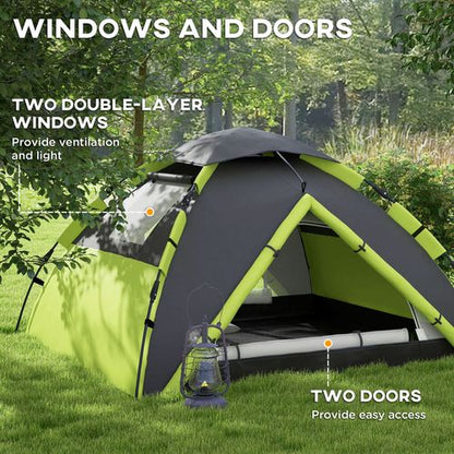 Outsunny 3-4 Man Camping Tent Portable with Bag, Quick Setup - Cheap Tent