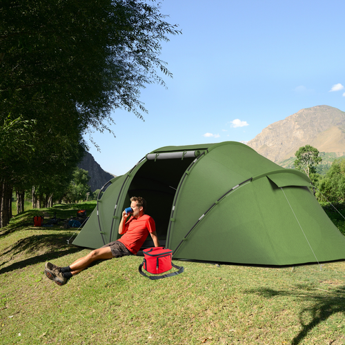 Outsunny 4-6 Persons Camping Tent Dome Family Travel Group Hiking Room Fishing - Cheap Tent