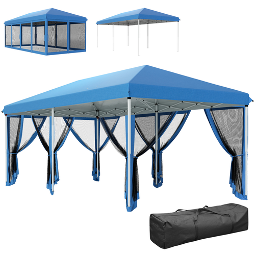 Outsunny 6 x 3(m) Pop Up Party Tent Canopy with 6 Removable Sidewalls - Cheap Tent
